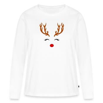 Tenue de Noël de Rudolf - T-shirt manches longues Premium bio Femme - blanc - Devant - Julia (174cm)
