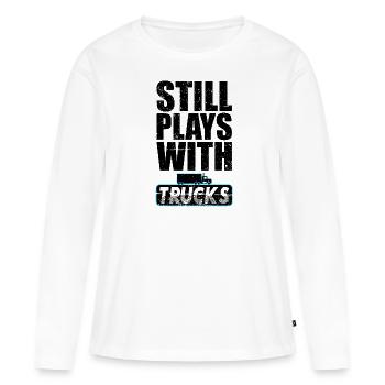 Fernfahrer LKW Fahrer Berufskraftfahrer - Frauen Premium Bio Langarmshirt - Weiß - Vorne - Julia (174cm)