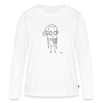 Chillions Mozart - Frauen Premium Bio Langarmshirt - Weiß - Vorne - Julia (174cm)