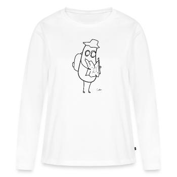 Chillions Tourist - T-shirt manches longues Premium bio Femme - blanc - Devant - Julia (174cm)