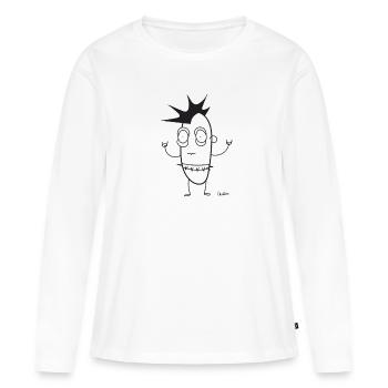 Chillions punk - T-shirt manches longues Premium bio Femme - blanc - Devant - Julia (174cm)