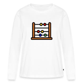 Calculatrice abaque - Calculatrice colorée - T-shirt manches longues Premium bio Femme - blanc - Devant - Julia (174cm)