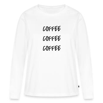 Café café café - T-shirt manches longues Premium bio Femme - blanc - Devant - Julia (174cm)