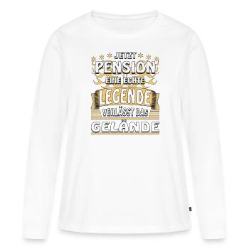 JETZT PENSION EINE LEGENDE - Frauen Premium Bio Langarmshirt - Weiß - Vorne - Julia (174cm)