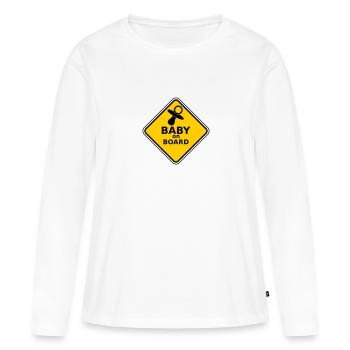 Conception de mode bébé à bord - T-shirt manches longues Premium bio Femme - blanc - Devant - Julia (174cm)