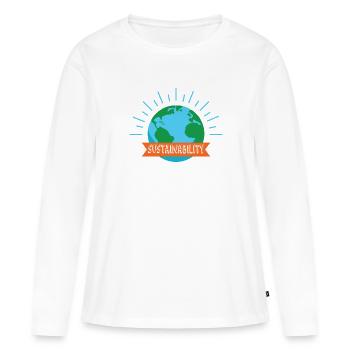 Durabilité - T-shirt manches longues Premium bio Femme - blanc - Devant - Julia (174cm)