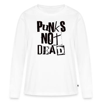 Punks Not Dead - Vintage Grunge - Punk Is Not Dead - Women's Premium Organic Long Sleeve Shirt - white - Front - Julia (174cm)