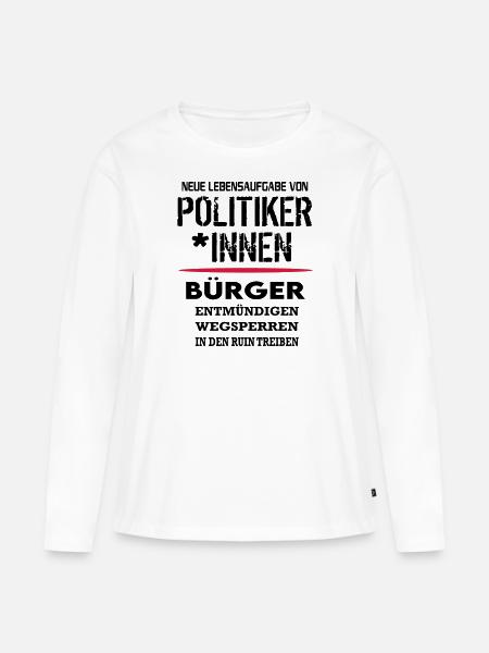 Politik Bundesbürger Ruin SPD CDU Scheisse - Frauen Premium Bio Langarmshirt - Weiß