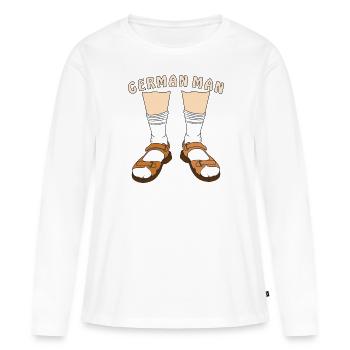 GERMAN MAN - Frauen Premium Bio Langarmshirt - Weiß - Vorne - Julia (174cm)