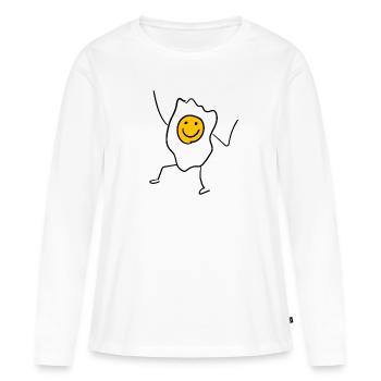 Oeuf jaune drôle cadeau jaune oeuf oeufs oeufs oeufs - T-shirt manches longues Premium bio Femme - blanc - Devant - Julia (174cm)