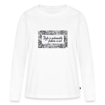 Durabilité - T-shirt manches longues Premium bio Femme - blanc - Devant - Julia (174cm)