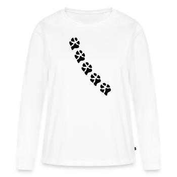 Empreintes de pattes pattes pattes chien chien - T-shirt manches longues Premium bio Femme - blanc - Devant - Julia (174cm)