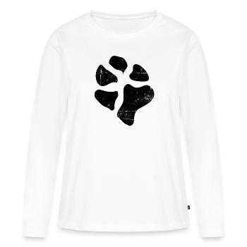 Empreintes de pattes pattes pattes chien chien - T-shirt manches longues Premium bio Femme - blanc - Devant - Julia (174cm)