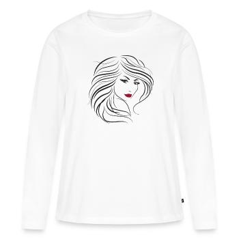 Femme Beauté - T-shirt manches longues Premium bio Femme - blanc - Devant - Julia (174cm)