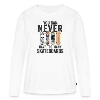 Skateboardfahrer Skater Skateboarder Skateboards - Frauen Premium Bio Langarmshirt - Weiß - Vorne - Julia (174cm)