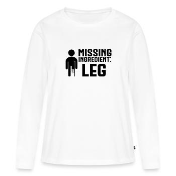 Jambe amputée Missing Ingredient Leg - T-shirt manches longues Premium bio Femme - blanc - Devant - Julia (174cm)