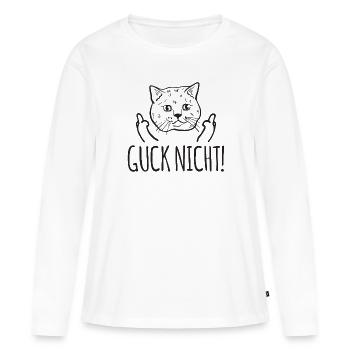 Lustige Katze Katzen - Frauen Premium Bio Langarmshirt - Weiß - Vorne - Julia (174cm)