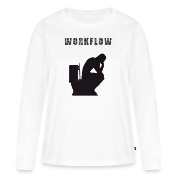 Work Flow - T-shirt manches longues Premium bio Femme - blanc - Devant - Julia (174cm)