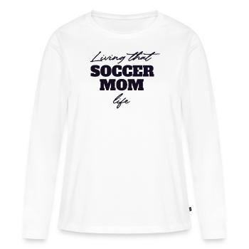 Fußball Mama - Frauen Premium Bio Langarmshirt - Weiß - Vorne - Julia (174cm)