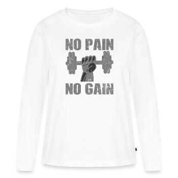 Workout - Frauen Premium Bio Langarmshirt - Weiß - Vorne - Julia (174cm)