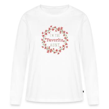 I'm the favorite aunt, Funny auntie saying - Women's Premium Organic Long Sleeve Shirt - white - Front - Julia (174cm)