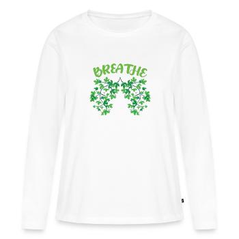 Durabilité - T-shirt manches longues Premium bio Femme - blanc - Devant - Julia (174cm)