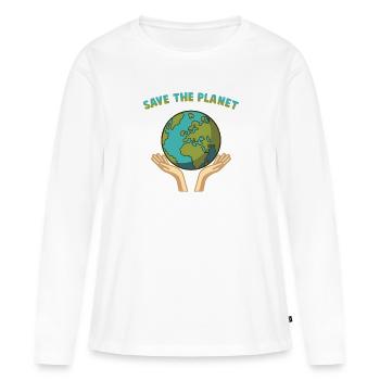 Durabilité - T-shirt manches longues Premium bio Femme - blanc - Devant - Julia (174cm)