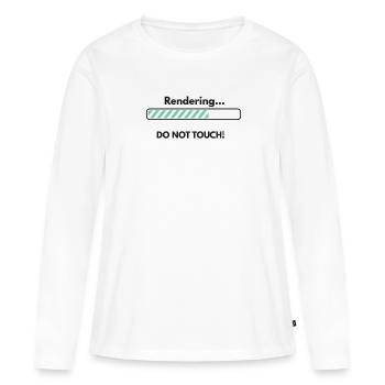 Rendu de montage vidéo drôle Ne touchez pas la vidéo - T-shirt manches longues Premium bio Femme - blanc - Devant - Julia (174cm)