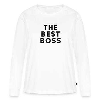 Le meilleur patron de tous les temps Boss CEO Gift Lady - T-shirt manches longues Premium bio Femme - blanc - Devant - Julia (174cm)