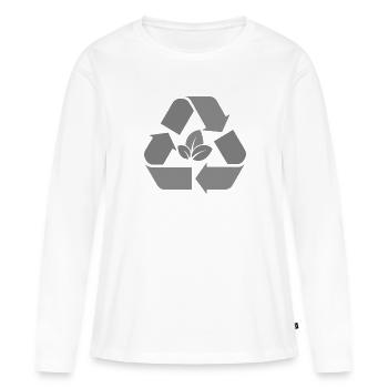 Durabilité - T-shirt manches longues Premium bio Femme - blanc - Devant - Julia (174cm)