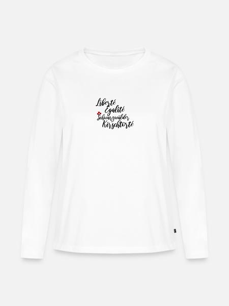 Liberte Egalite Schwarzwälder Kirschtorte - Frauen Premium Bio Langarmshirt - Weiß