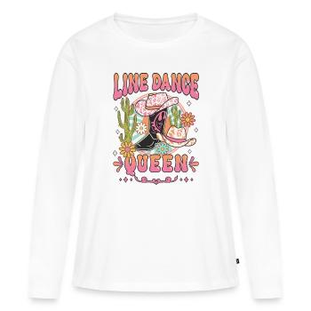 Line Dancing Frauen Line Dance Queen Geschenk - Frauen Premium Bio Langarmshirt - Weiß - Vorne - Julia (174cm)