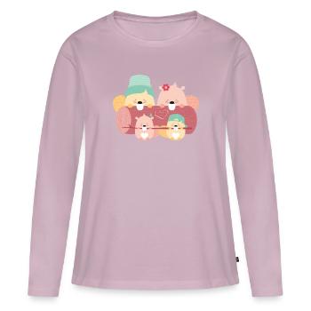 BEAVER FAMILY - Frauen Premium Bio Langarmshirt - Altrosa - Vorne - Julia (174cm)