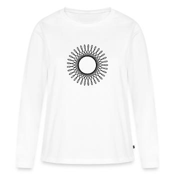 Art géométrique - T-shirt manches longues Premium bio Femme - blanc - Devant - Julia (174cm)