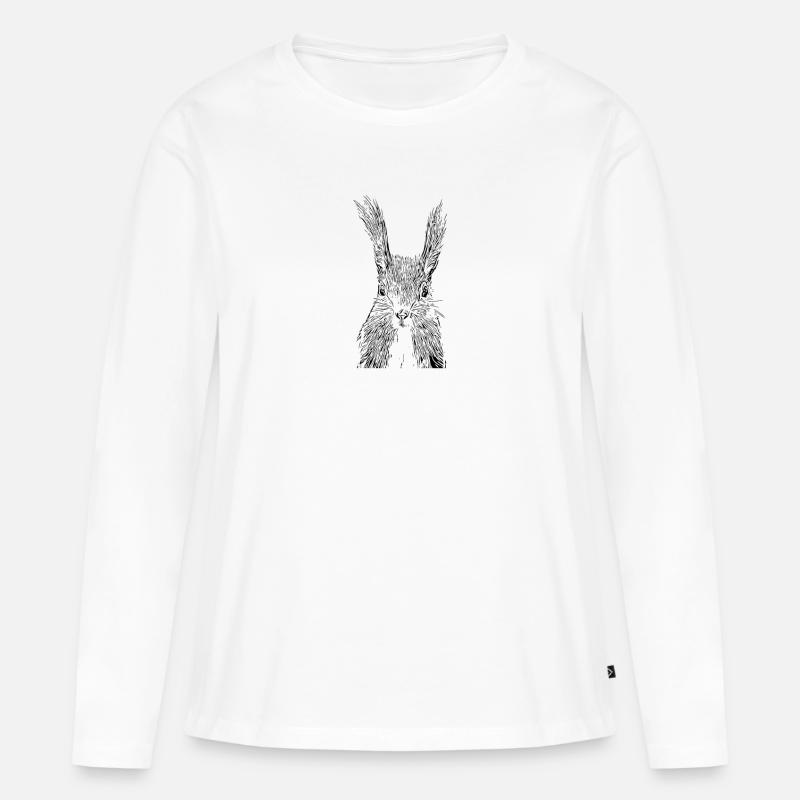 Eichhörnchen - Frauen Premium Bio Langarmshirt - Weiß