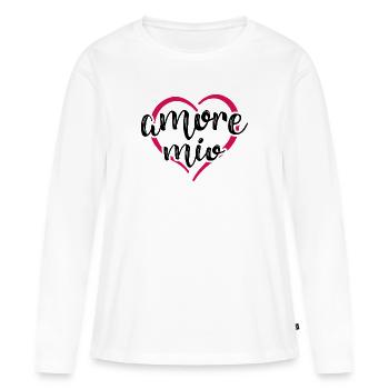 Amore mio in the heart - Women's Premium Organic Long Sleeve Shirt - white - Front - Julia (174cm)