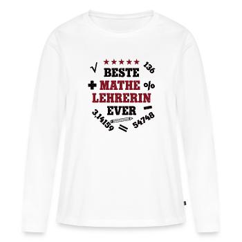 Beste Mathelehrerin Mathematikerin Mathe Lehrerin - Frauen Premium Bio Langarmshirt - Weiß - Vorne - Julia (174cm)