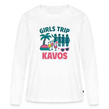 Filles Trip Kavos Party Chemise - T-shirt manches longues Premium bio Femme - blanc - Devant - Julia (174cm)