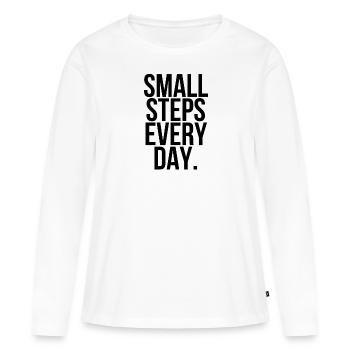 Small steps every day - Frauen Premium Bio Langarmshirt - Weiß - Vorne - Julia (174cm)