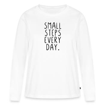 Small steps every day - Frauen Premium Bio Langarmshirt - Weiß - Vorne - Julia (174cm)