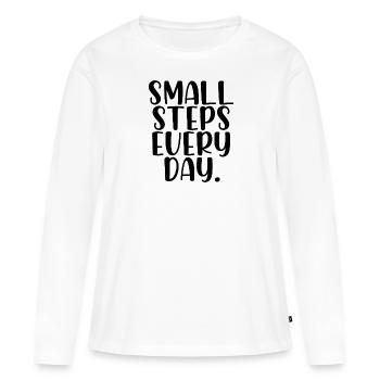 Small steps every day - Frauen Premium Bio Langarmshirt - Weiß - Vorne - Julia (174cm)