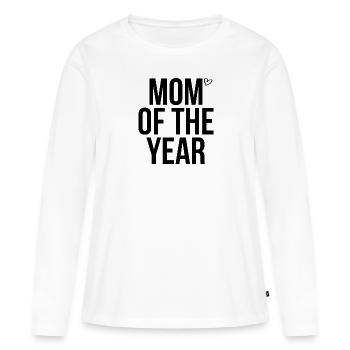 Maman de l’année - T-shirt manches longues Premium bio Femme - blanc - Devant - Julia (174cm)