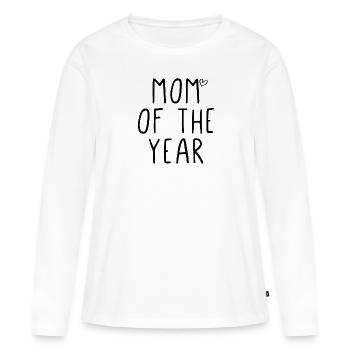 Maman de l’année - T-shirt manches longues Premium bio Femme - blanc - Devant - Julia (174cm)