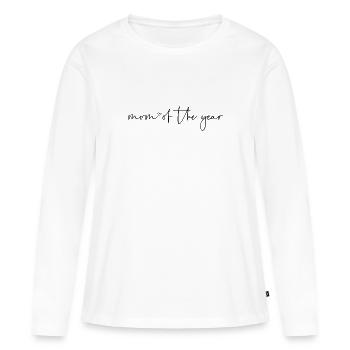 Maman de l’année - T-shirt manches longues Premium bio Femme - blanc - Devant - Julia (174cm)