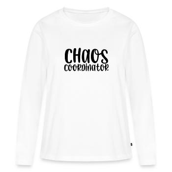 Coordinateur du chaos - T-shirt manches longues Premium bio Femme - blanc - Devant - Julia (174cm)