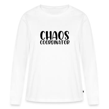 Coordinateur du chaos - T-shirt manches longues Premium bio Femme - blanc - Devant - Julia (174cm)