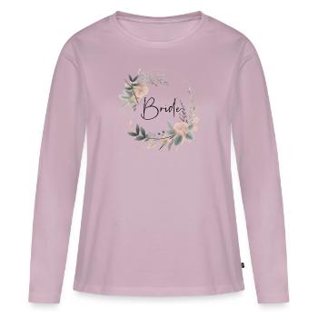 Mariée - T-shirt manches longues Premium bio Femme - rose poudré - Devant - Julia (174cm)