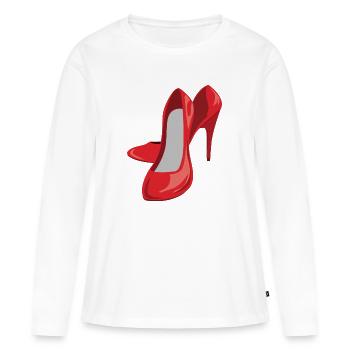 chaussures highheels schoes flipflops boots bottes54 - T-shirt manches longues Premium bio Femme - blanc - Devant - Julia (174cm)