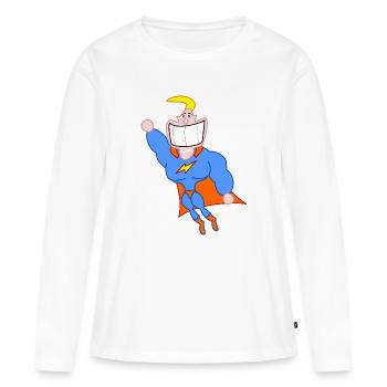 Superhero - T-shirt manches longues Premium bio Femme - blanc - Devant - Julia (174cm)