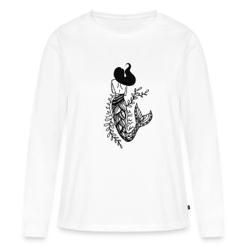 Sirène Sirène - T-shirt manches longues Premium bio Femme - blanc - Devant - Julia (174cm)